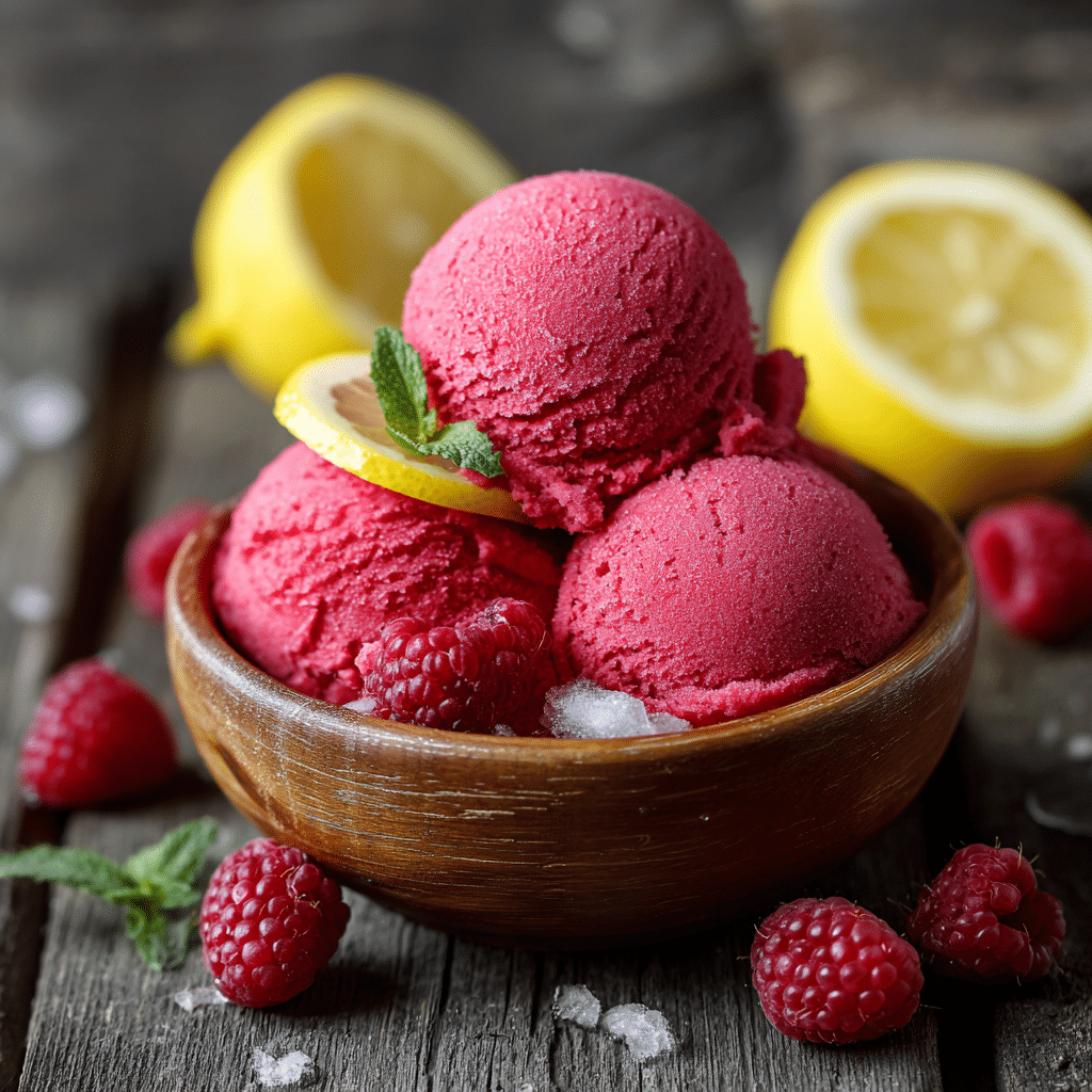 Raspberry Lemon Sorbet Recipe - Recipe Image