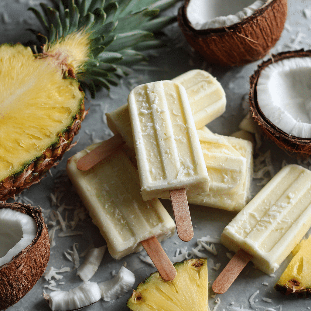 Pineapple Coconut Popsicles Recipe - Recipe Image