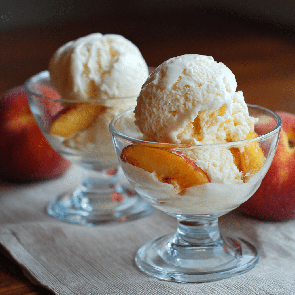Peach Vanilla Frozen Yogurt Recipe