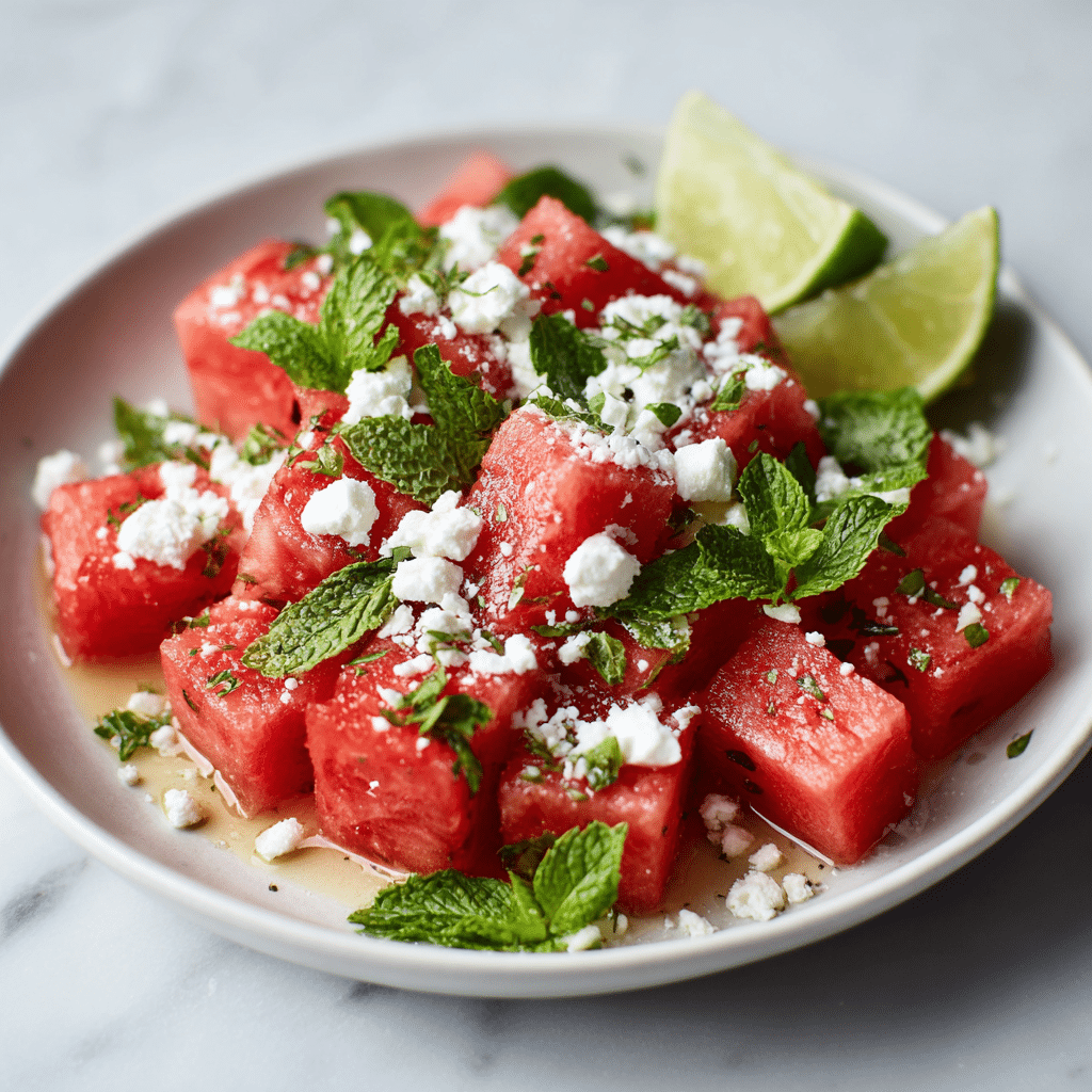 Watermelon Feta Mint Salad Recipe - Recipe Image