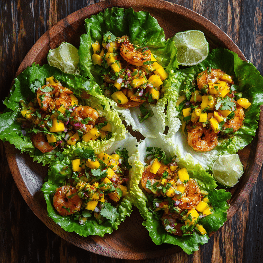 Tropical Mango Shrimp Lettuce Cups Recipe - Recipe Image