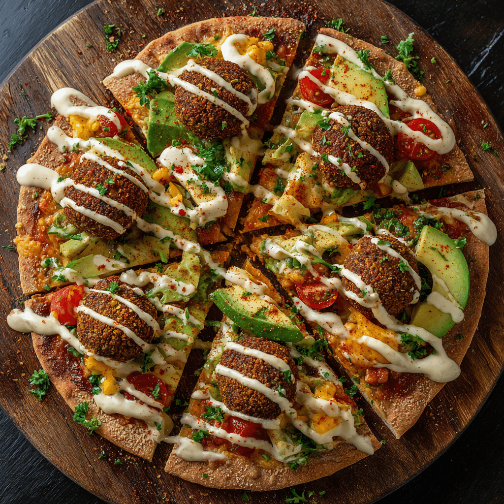 Spicy Falafel Pizza Recipe - Recipe Image