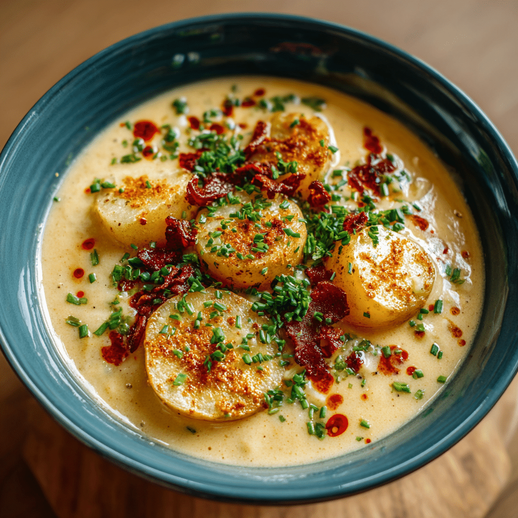 Garlic Chili Potato Soup Recipe - Recipe Image