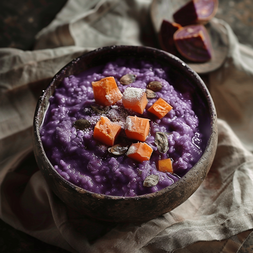 Purple Sweet Potato Rice Porridge Recipe - Recipe Image