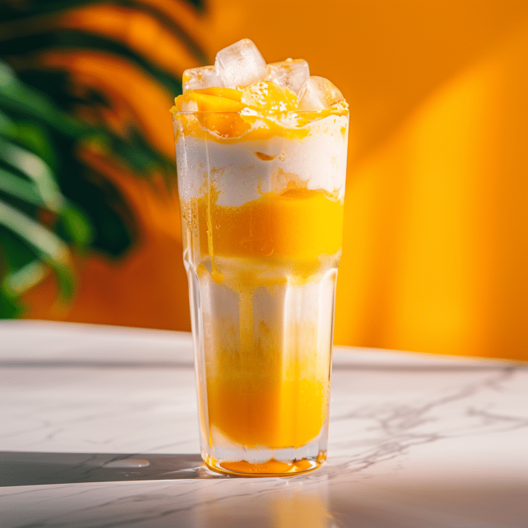 Mango Coconut Cream Iced Drink Recipe