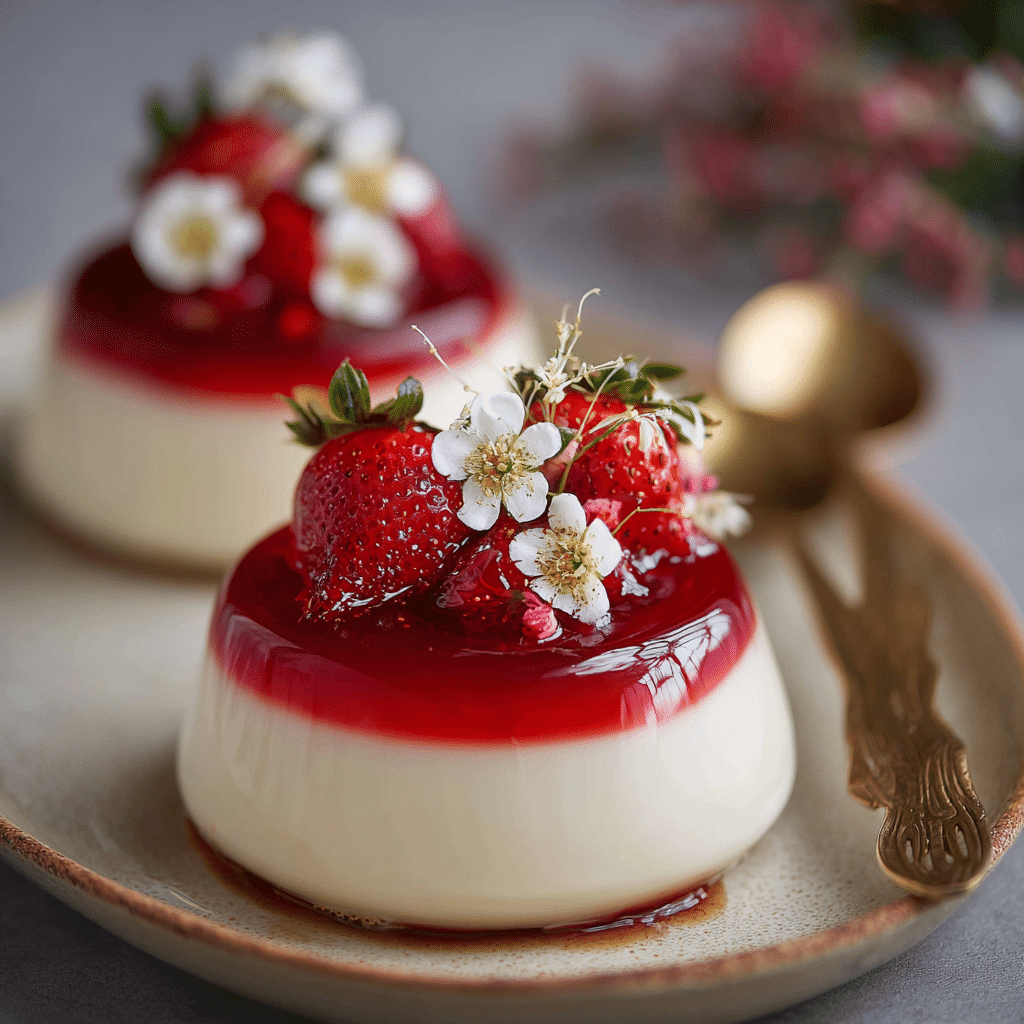 Milk Panna Cotta with Clear Gel Recipe - Recipe Image