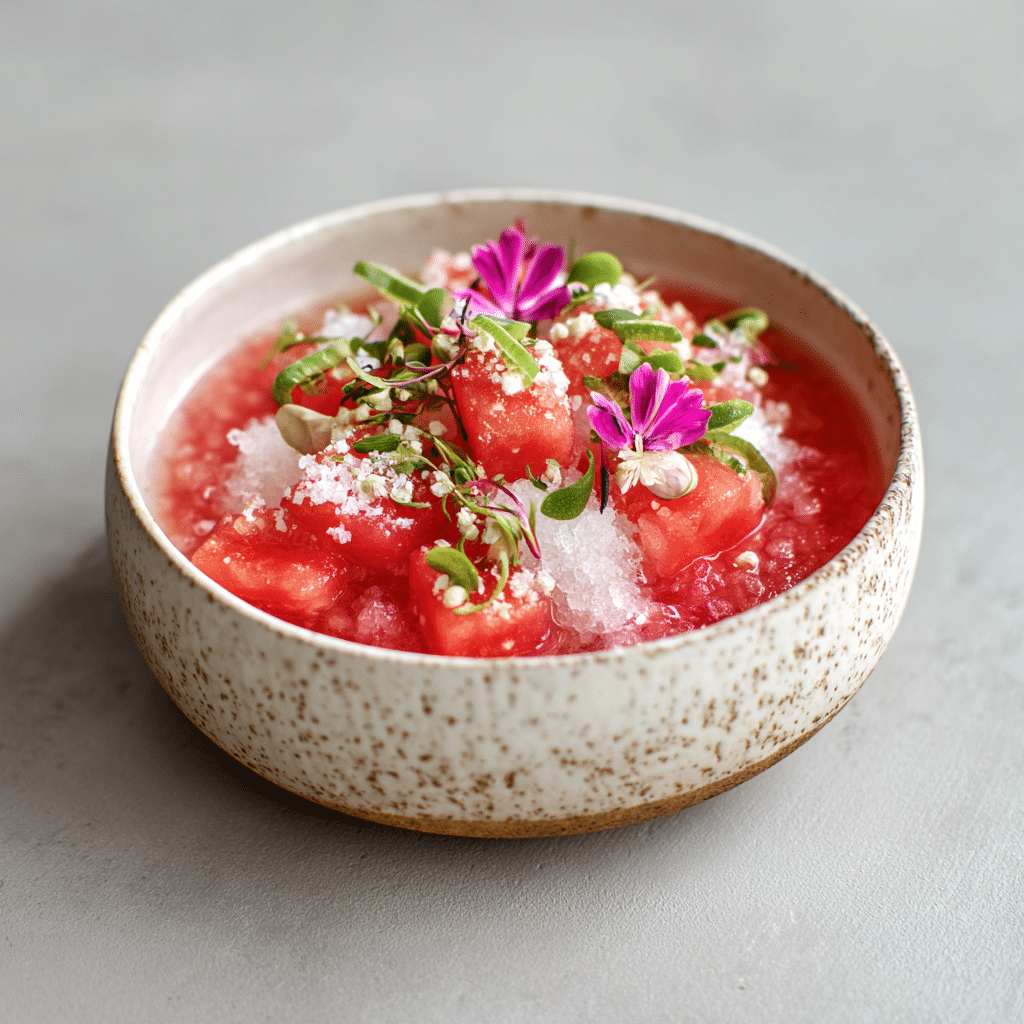 Watermelon Rose Granité Bowl Recipe - Recipe Image