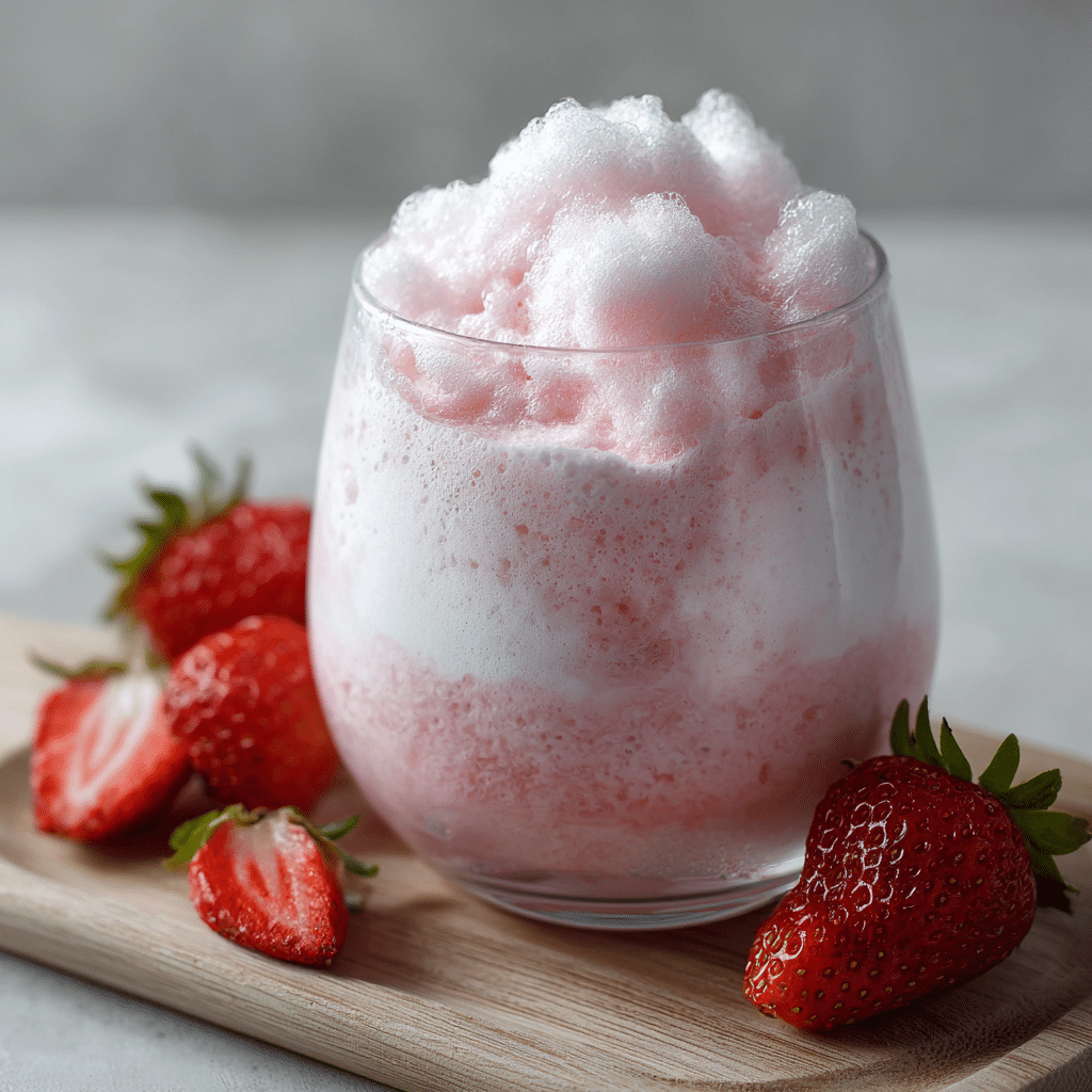 Strawberry Milk Cloud Dessert Recipe - Recipe Image