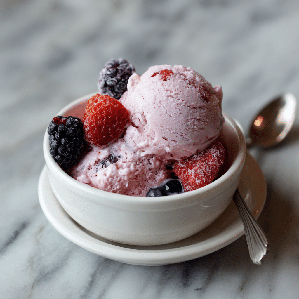 Yogurt Berry Ice Cream Recipe - Recipe Image