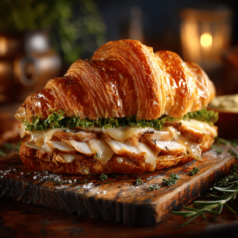 Garlic Butter Croissant Sandwich Recipe