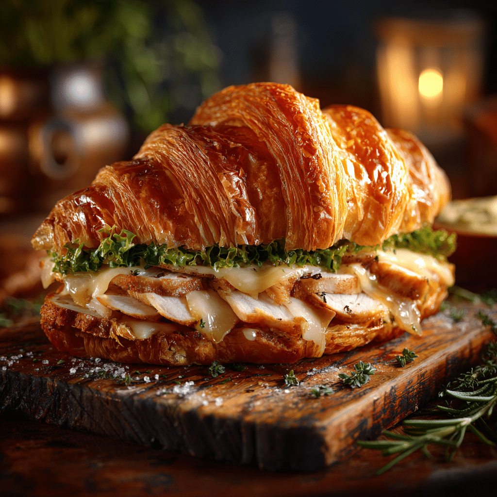 Garlic Butter Croissant Sandwich Recipe