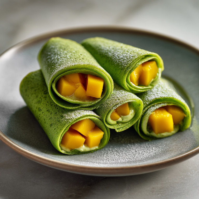 Mango Pandan Crepe Rolls Recipe