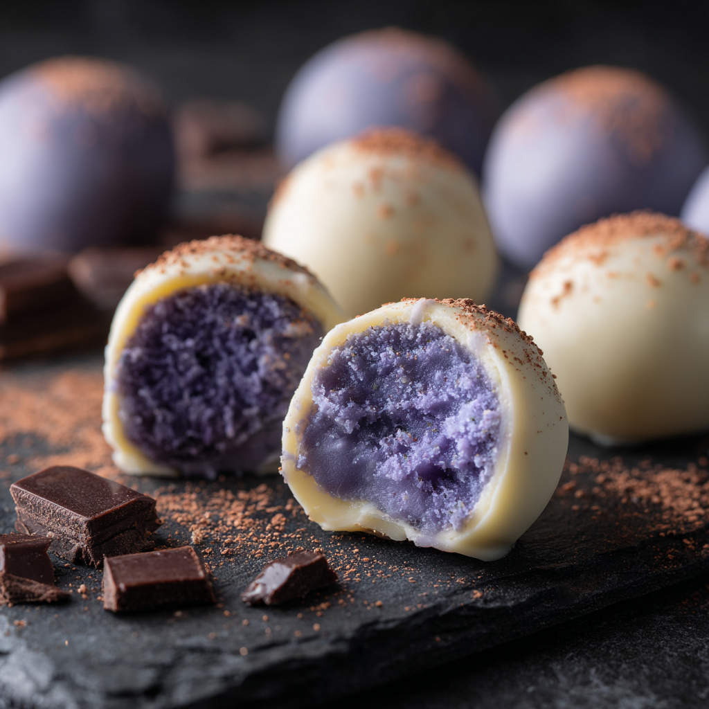 Ube White Chocolate Truffles Recipe