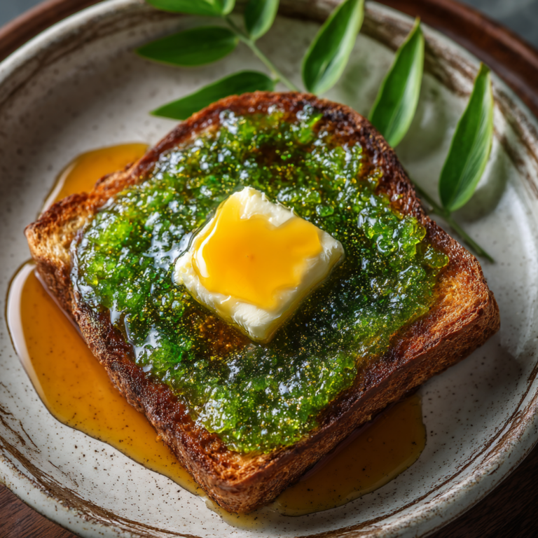 Pandan Coconut Milk Jam Toast Recipe