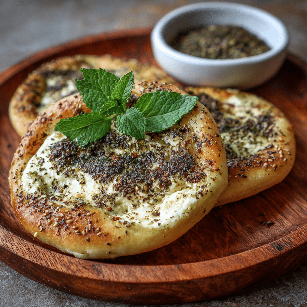 Zaatar Cheese Manakish Recipe - Recipe Image