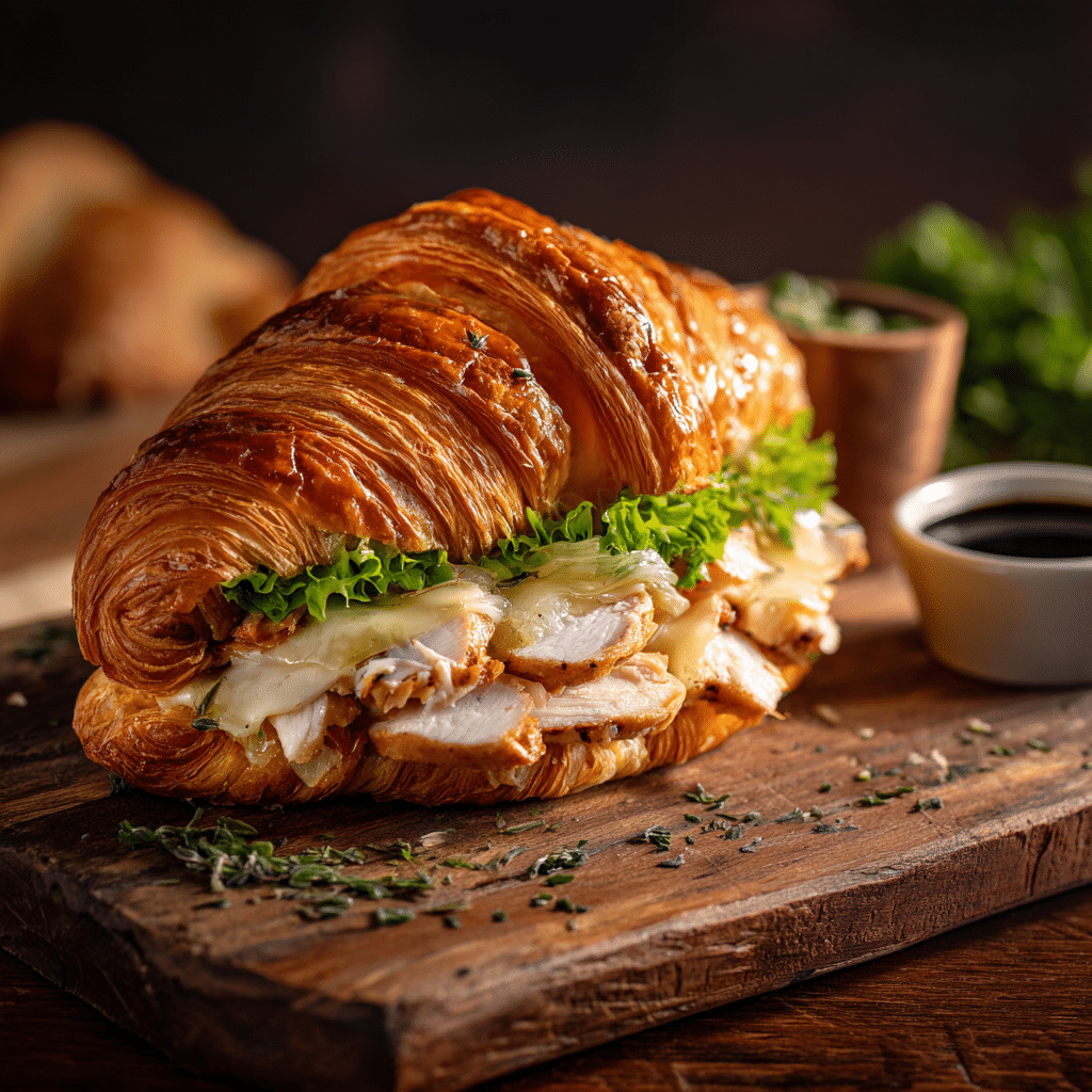 Garlic Butter Croissant Sandwich Recipe - Recipe Image