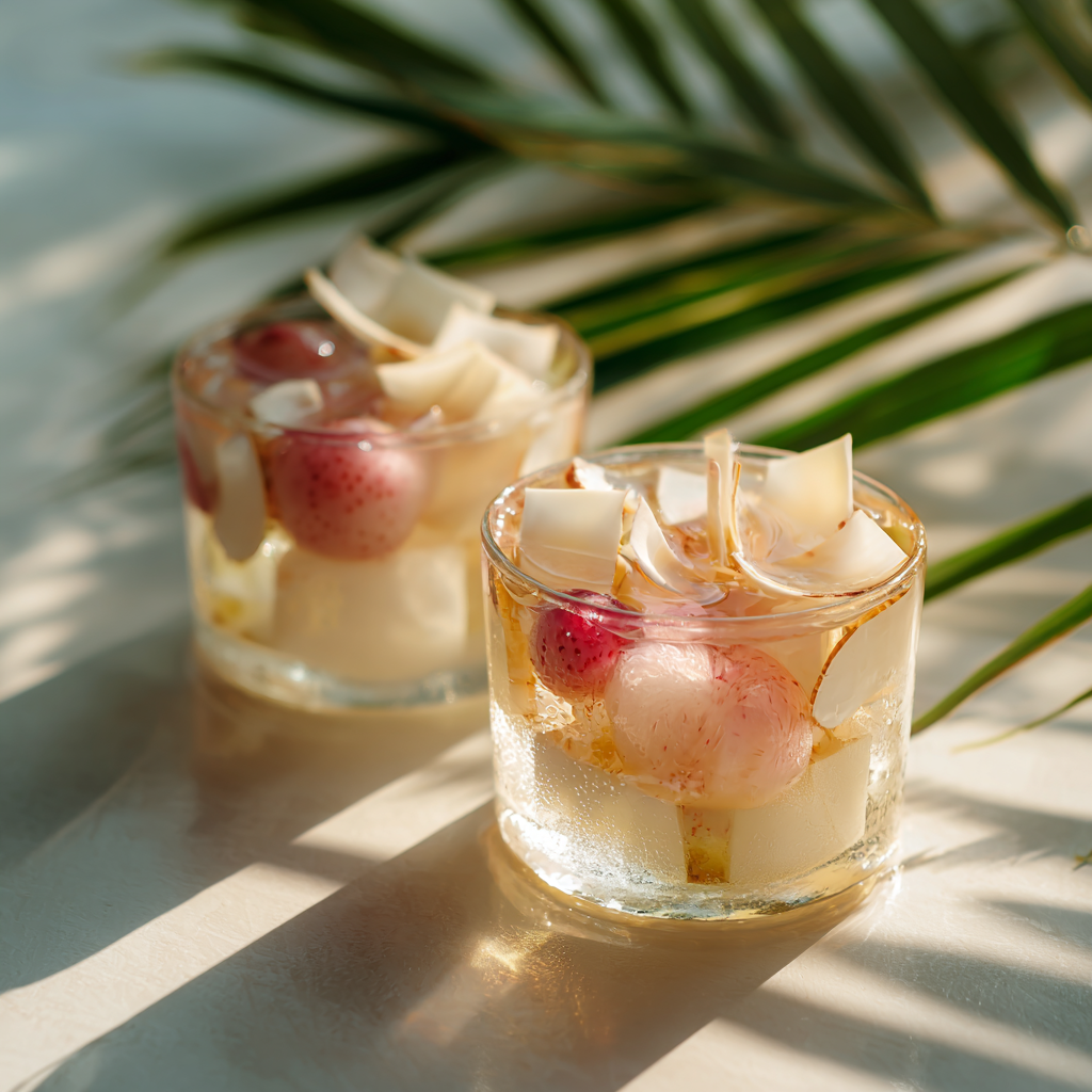 Buko Lychee Jelly Cups Recipe - Recipe Image