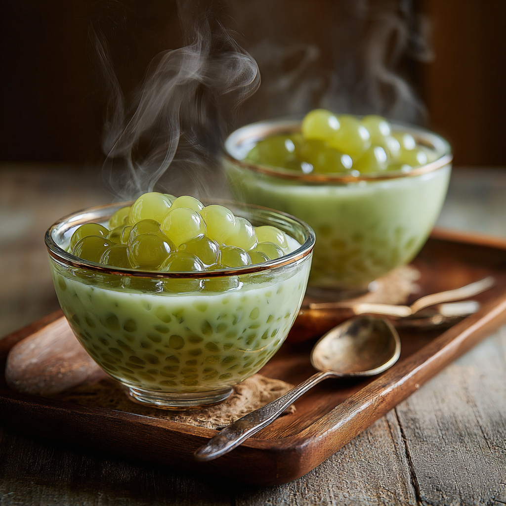 Pandan Tapioca Pudding Recipe - Recipe Image