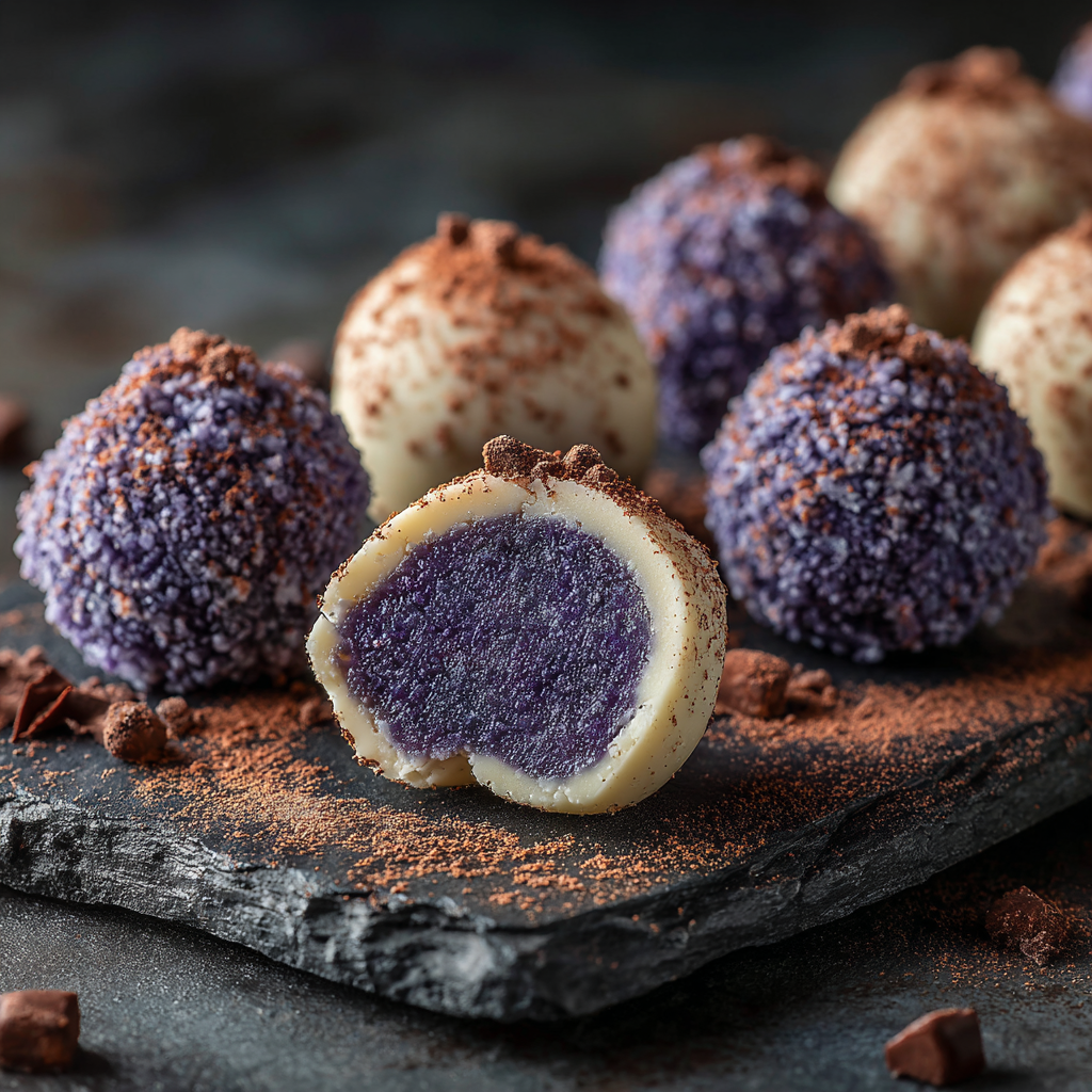 Ube White Chocolate Truffles Recipe - Recipe Image