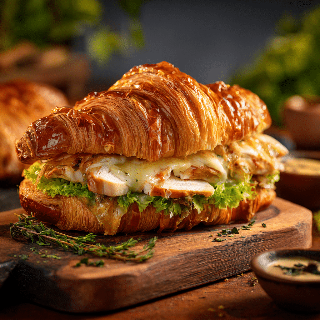 Garlic Butter Croissant Sandwich Recipe - Recipe Image