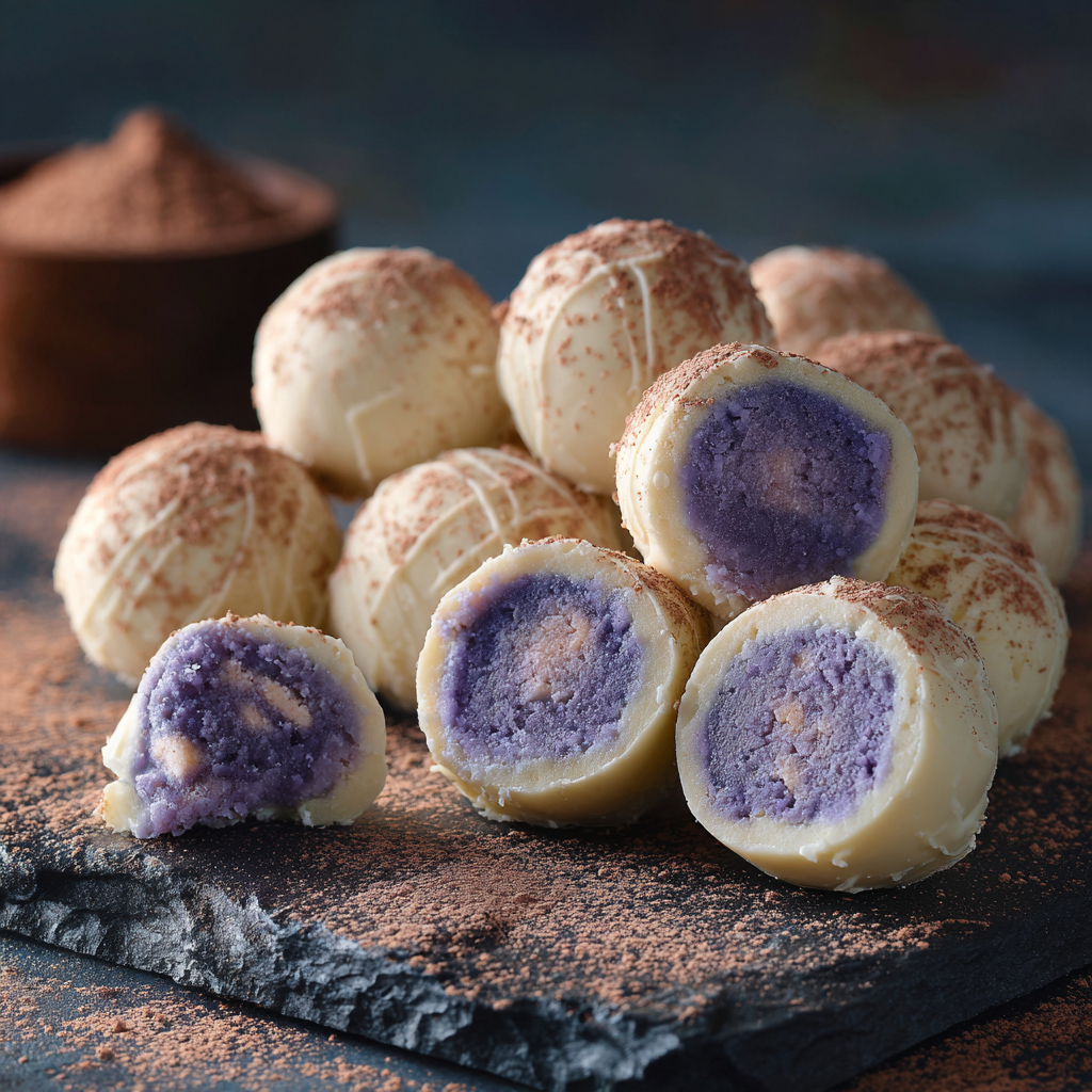 Ube White Chocolate Truffles Recipe - Recipe Image