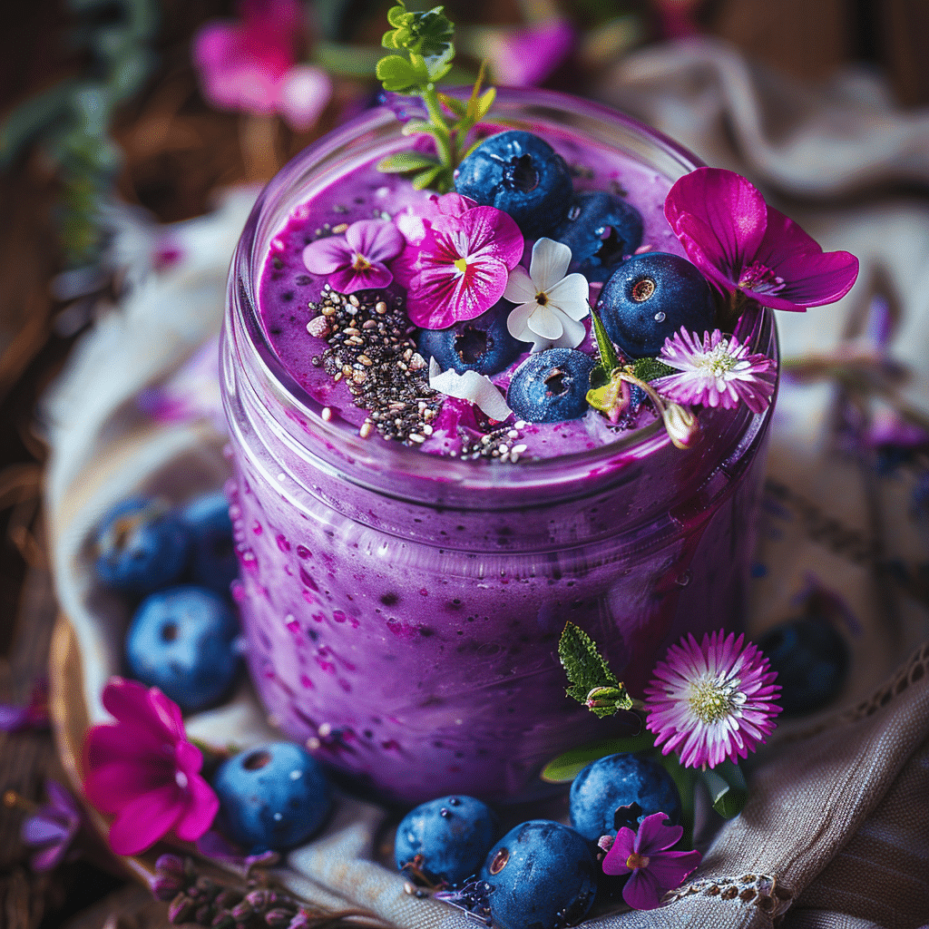 Blueberry Coconut Chia Smoothie Recipe - Recipe Image