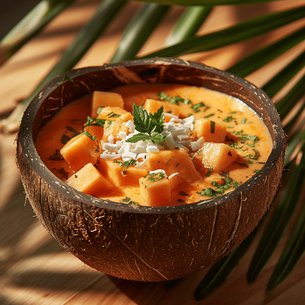 Tropical Papaya Coconut Smoothie Recipe - Recipe Image